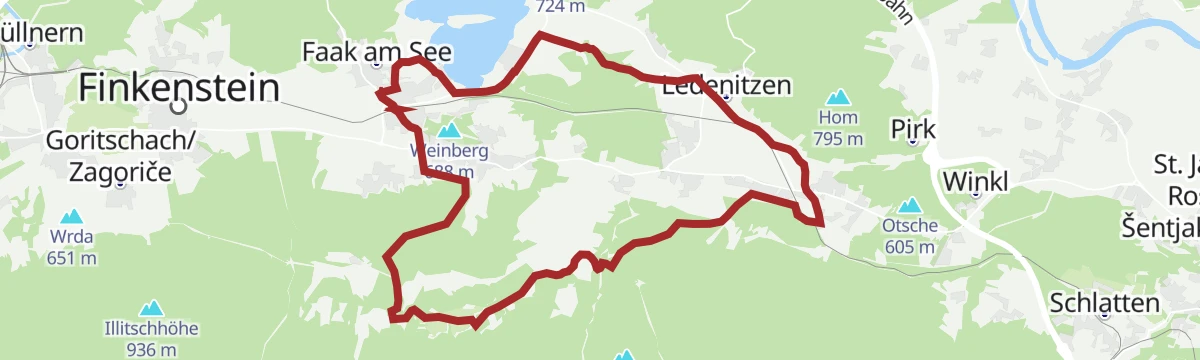 Route map: Faaker See- Finkenstein- Kopein Nr. 23